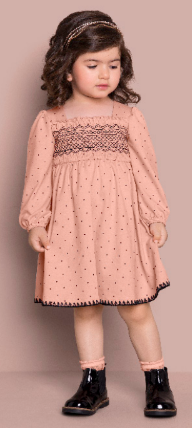 Dress Pink Plume and Beige