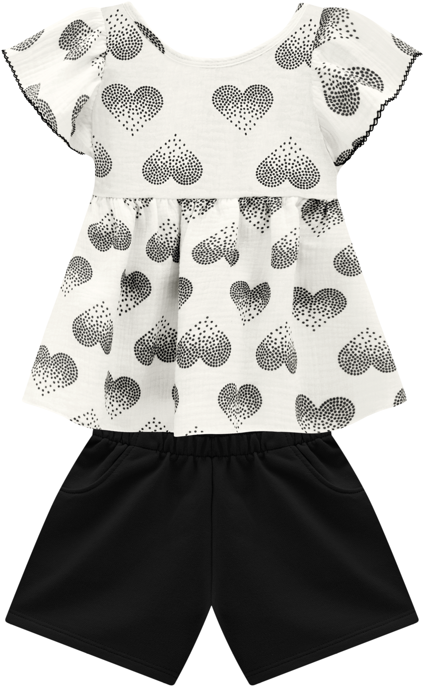 Sweet and Elegant Black and White Set Outfit