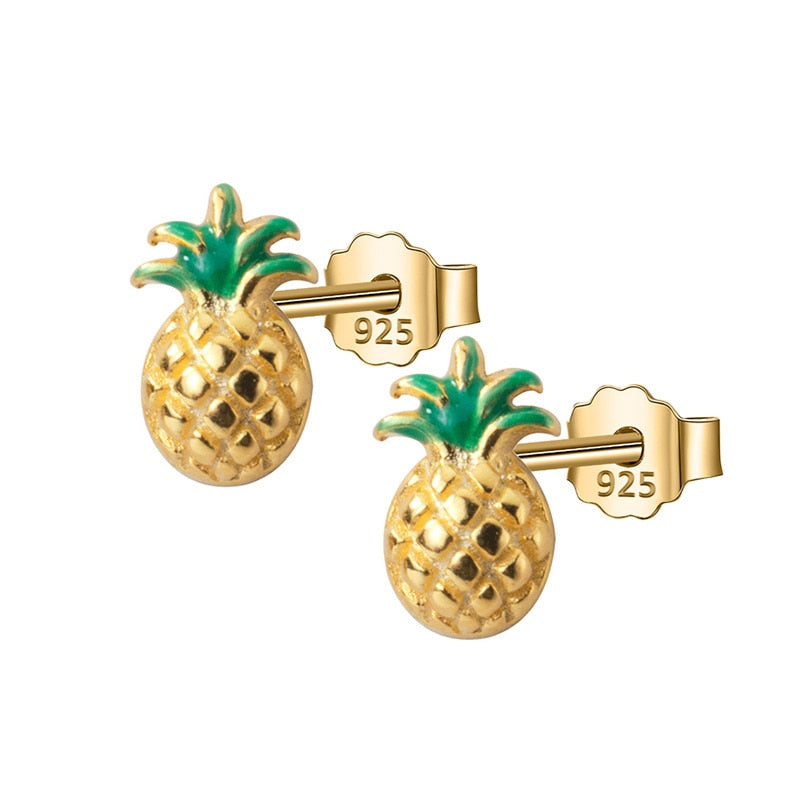 Gold Pineapple Earrings