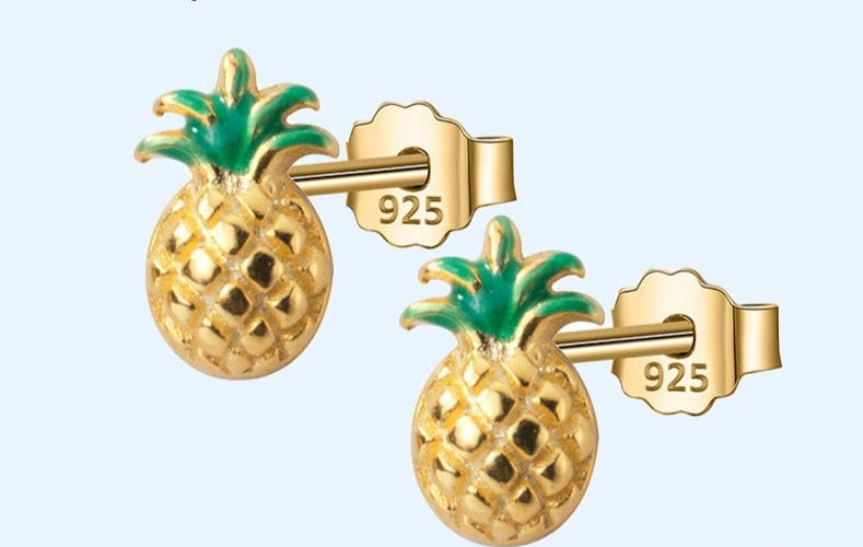 Gold Pineapple Earrings