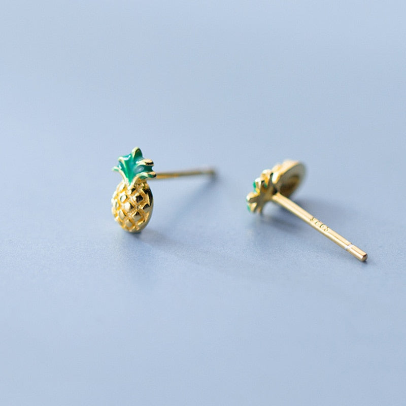 Gold Pineapple Earrings