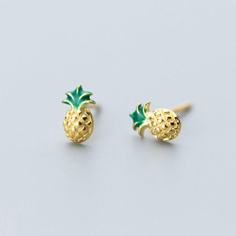 Gold Pineapple Earrings