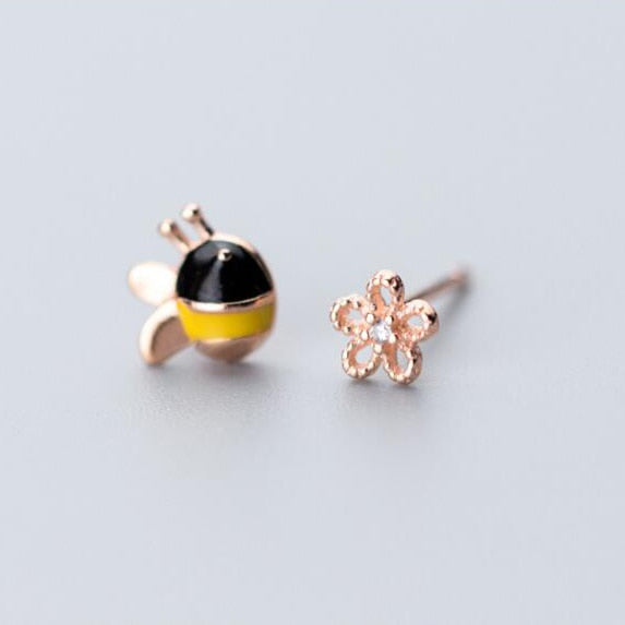 Bee Flowers Earring